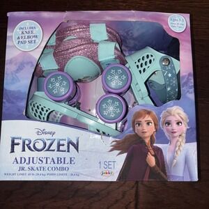 Disney Frozen Junior Skate Combo Roller Skates Knee and Elbow Pads, Ages 3-5 New